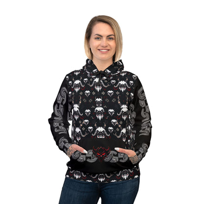 Krampus Athletic Hoodie — All-Over Print Gothic Sportswear