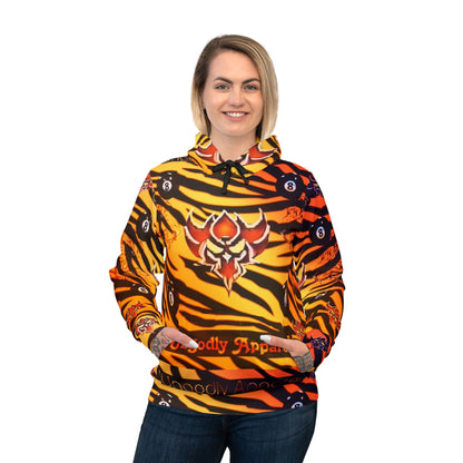 Vibrant "Ungodly Tiger" Print Athletic Hoodie