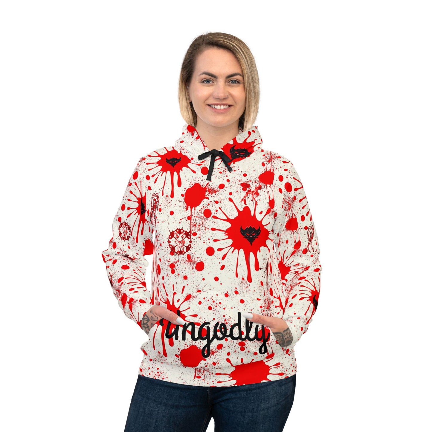 Bloodbath Bold Graphic Athletic Hoodie | Streetwear, Casual Wear, Gift for Him/Her, Unique Fashion, Everyday Comfort