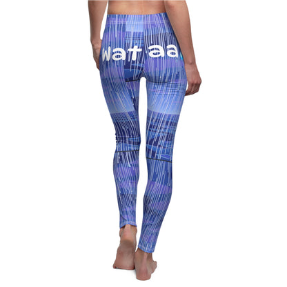 "Wataa" Blue Stylish Women's Leggings with Colorful Abstract Design, Perfect for Yoga, Casual Wear, and Everyday Comfort