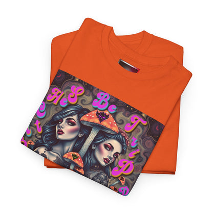 "Bitches Be Trippin" Unisex Heavy Cotton Tee - Retro Tattoo Art Design