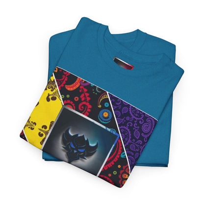 Patchwork Bandana Tee – Psychedelic Bandana Patchwork T-Shirt with Ungodly Apparel Logo