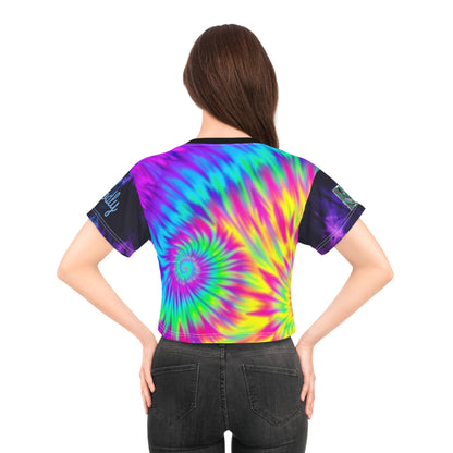 "Saddie Baddie" Vibrant Tie-Dye Crop Tee for Trendsetters | Summer Essentials, Festival Wear, Casual Chic, Gifts for Her, Fashion Statement