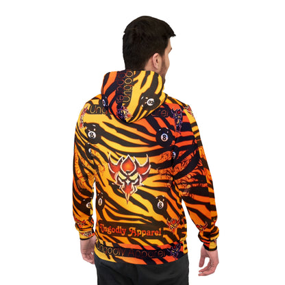 Vibrant "Ungodly Tiger" Print Athletic Hoodie