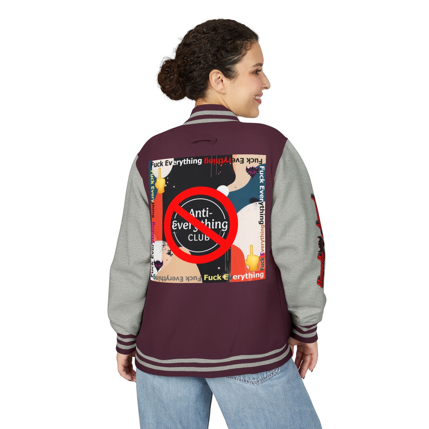 Unisex Heavyweight "Anti-Everything Club" Letterman Jacket