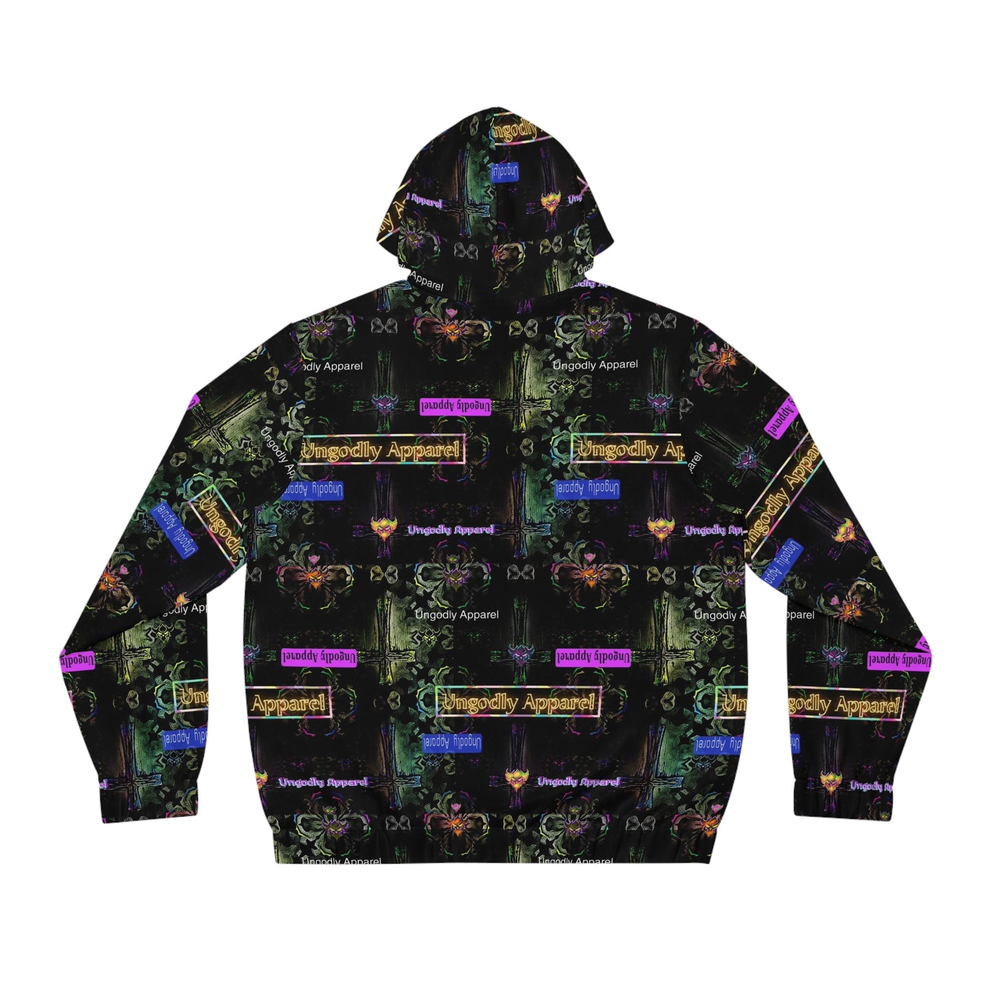 "Ungodly Apparel" Edgy Graphic Full-Zip Hoodie for Men - Stylishly Approved Apparel