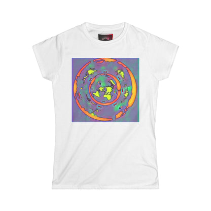 Women's Tee — Colorful Psychedelic Flat Earth Map Graphic Shirt
