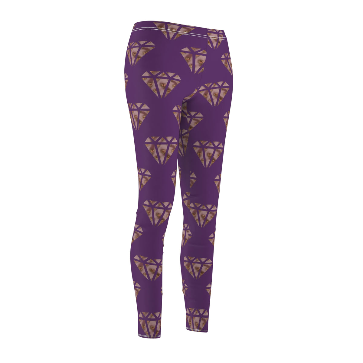 Purple Ungodly Logo Diamond Pattern Leggings