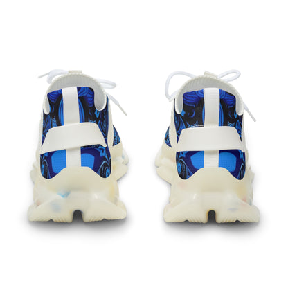 Men's Blue Marble Mesh Sneakers — Lightweight Athletic Casual Shoes
