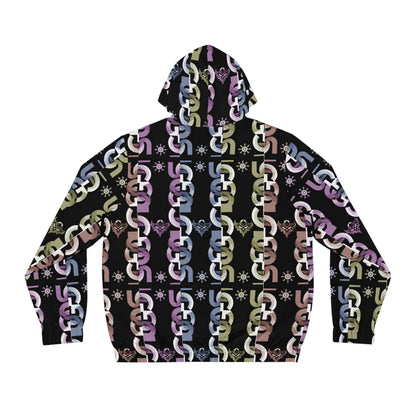 Men's Full-Zip Hoodie — Pastel Ungodly Chain & Symbols All-Over Print