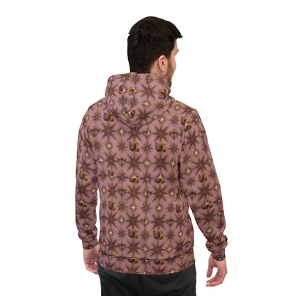 Pink Floral Kaleidoscope Hoodie — All-Over Print Athletic Pullover