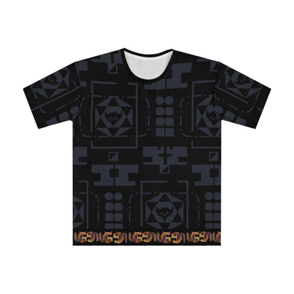 Geometric Ungodly Tech-Pattern Men's Loose T-Shirt