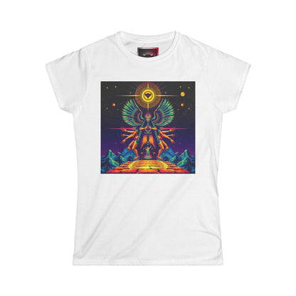 Women's Tee — Neon Cosmic Anunnaki Graphic