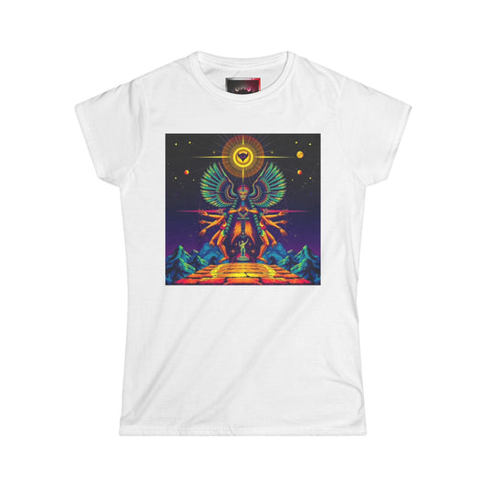 Women's Tee — Neon Cosmic Anunnaki Graphic
