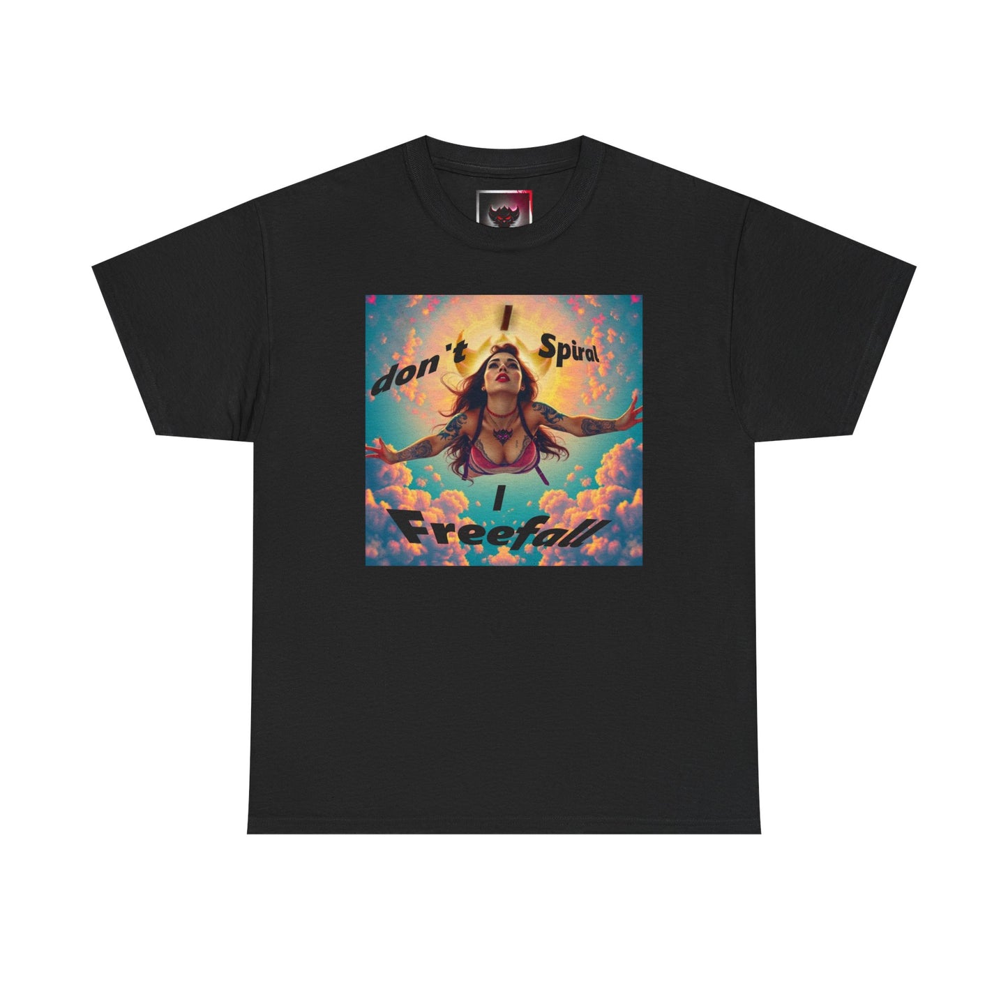 Unisex Heavy Cotton Tee - 'I Don't Spiral, I Freefall' Inspirational Graphic Tee