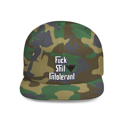Statement Flat Bill Snapback Hat - "Fuck Shit Intolerant"