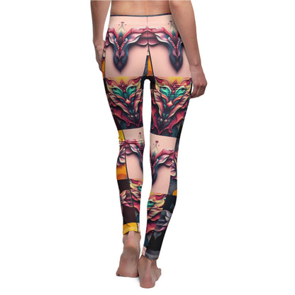 "Lady Flowers" Artistic Floral Leggings for Women - Comfortable & Stylish Activewear