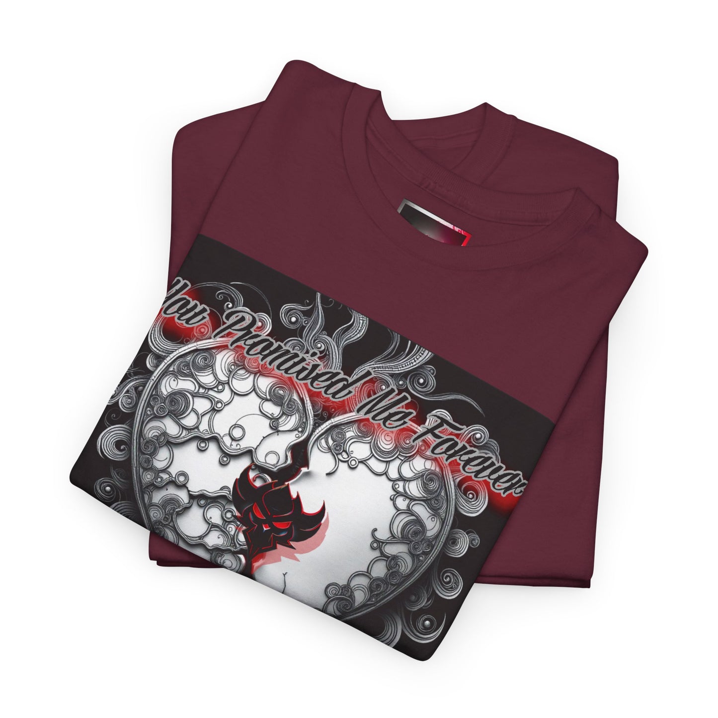 Unisex Heavy Cotton Tee - " You Promised the Forever But Lost in a Moment" Graphic Tee - Perfect for Casual Wear and Gift Giving