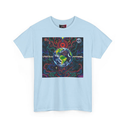 Unisex Heavy Cotton Tee - Vibrant "Ungodly Earth" Design for Nature Lovers