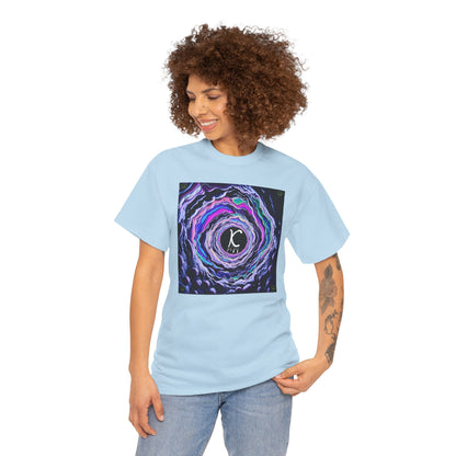"K-Hole" Unisex Heavy Cotton Tee - Cosmic Swirl Graphic Tee for Trendy Vibes