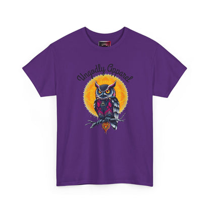 Owl Moon Graphic Tee — Vintage Illustration "Ungodly Apparel"