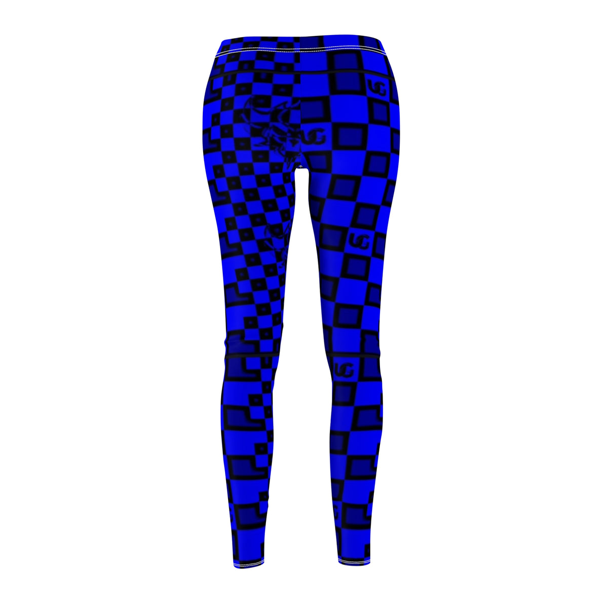 UG Apparel Blue Checkerboard Leggings