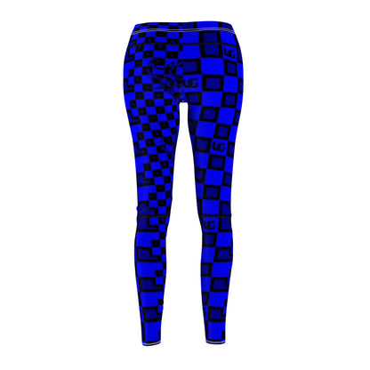 UG Apparel Blue Checkerboard Leggings