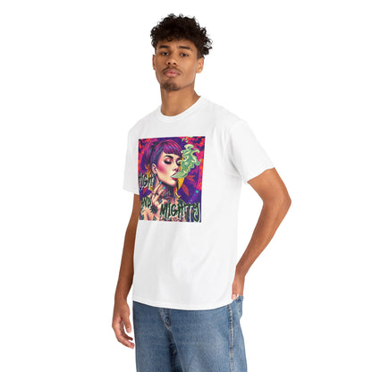 Chic Unisex Heavy Cotton Tee - 'High and Mighty' Graphic Shirt for Trendsetters