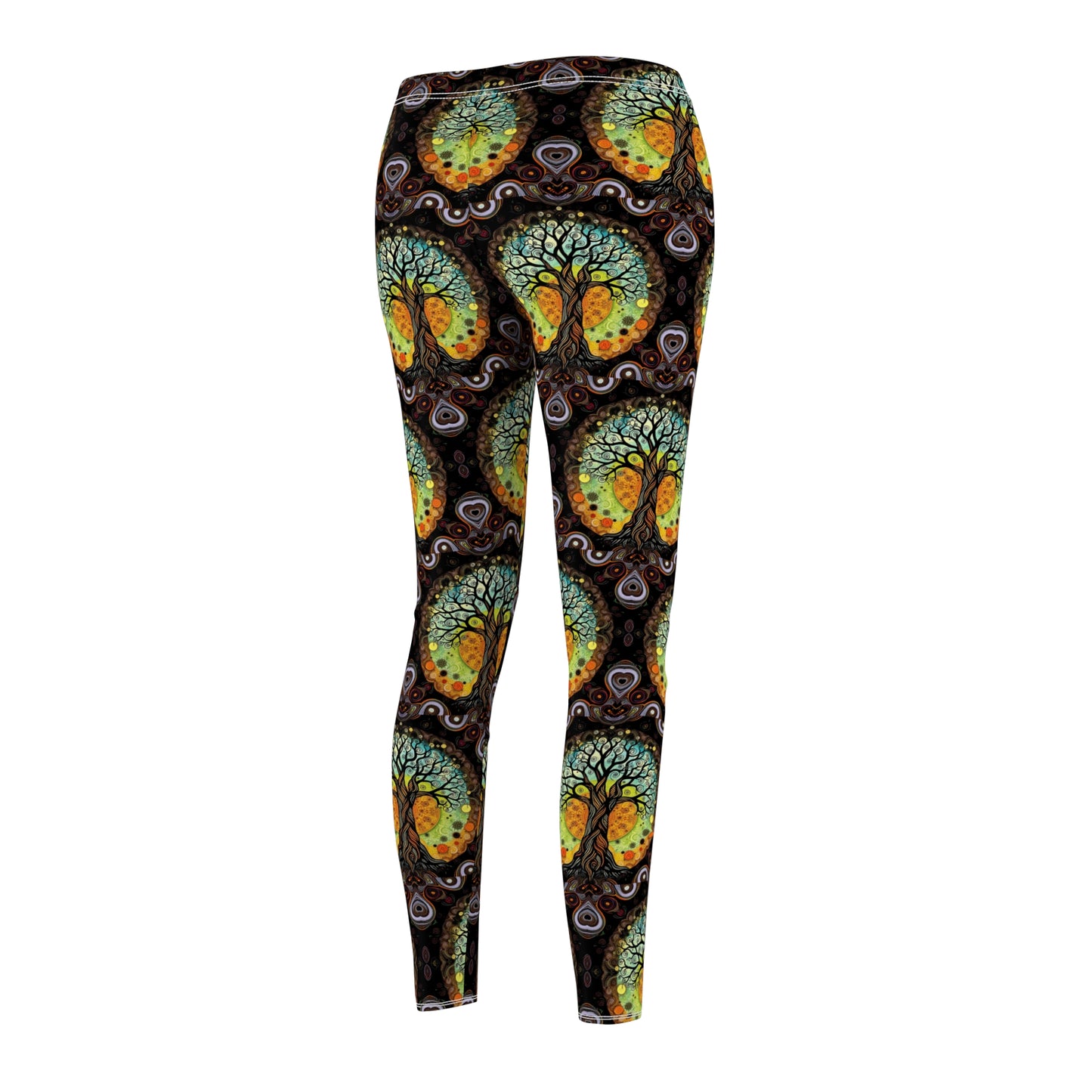 Vibrant "Tree of Life" Print Women's Casual Leggings - Comfort & Style for Everyday Wear