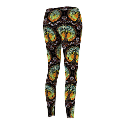 Vibrant "Tree of Life" Print Women's Casual Leggings - Comfort & Style for Everyday Wear