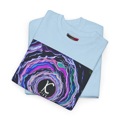"K-Hole" Unisex Heavy Cotton Tee - Cosmic Swirl Graphic Tee for Trendy Vibes