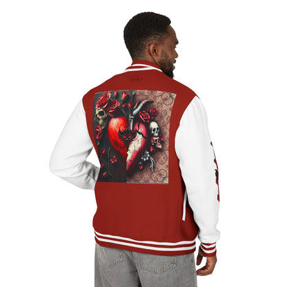 Ungodly Letterman Jacket — Gothic Broken Heart Rose Varsity Jacket