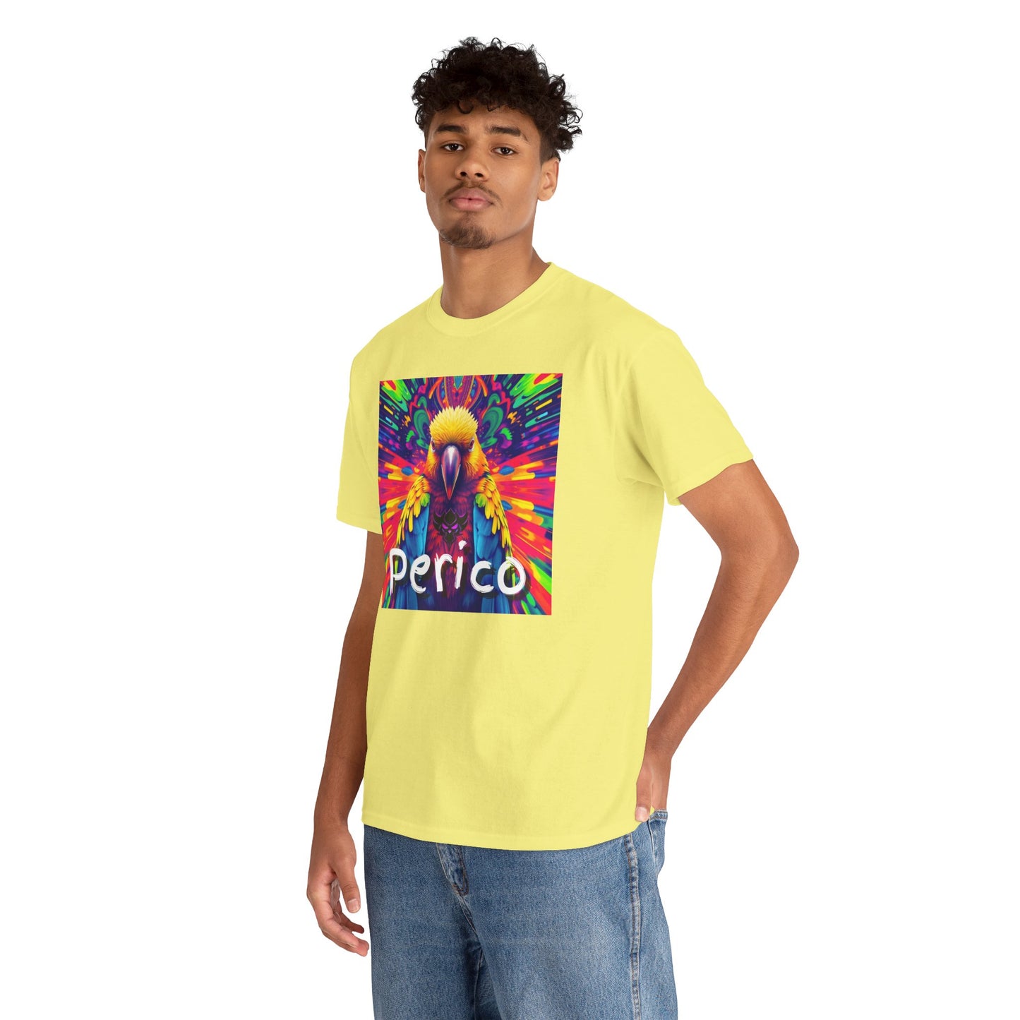 "Perico" Colorful Parrot Unisex Heavy Cotton Tee - Vibrant Tropical Shirt