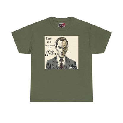 Vintage Noir Reptilian Portrait Tee — “You’re Not Supposed to Notice” Graphic T‑Shirt