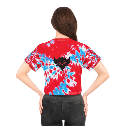 Patriotic Crop Tee, Summer Festival Top, Tie-Dye Shirt, 4th of July Fashion, Casual Streetwear, Fun Party Tee