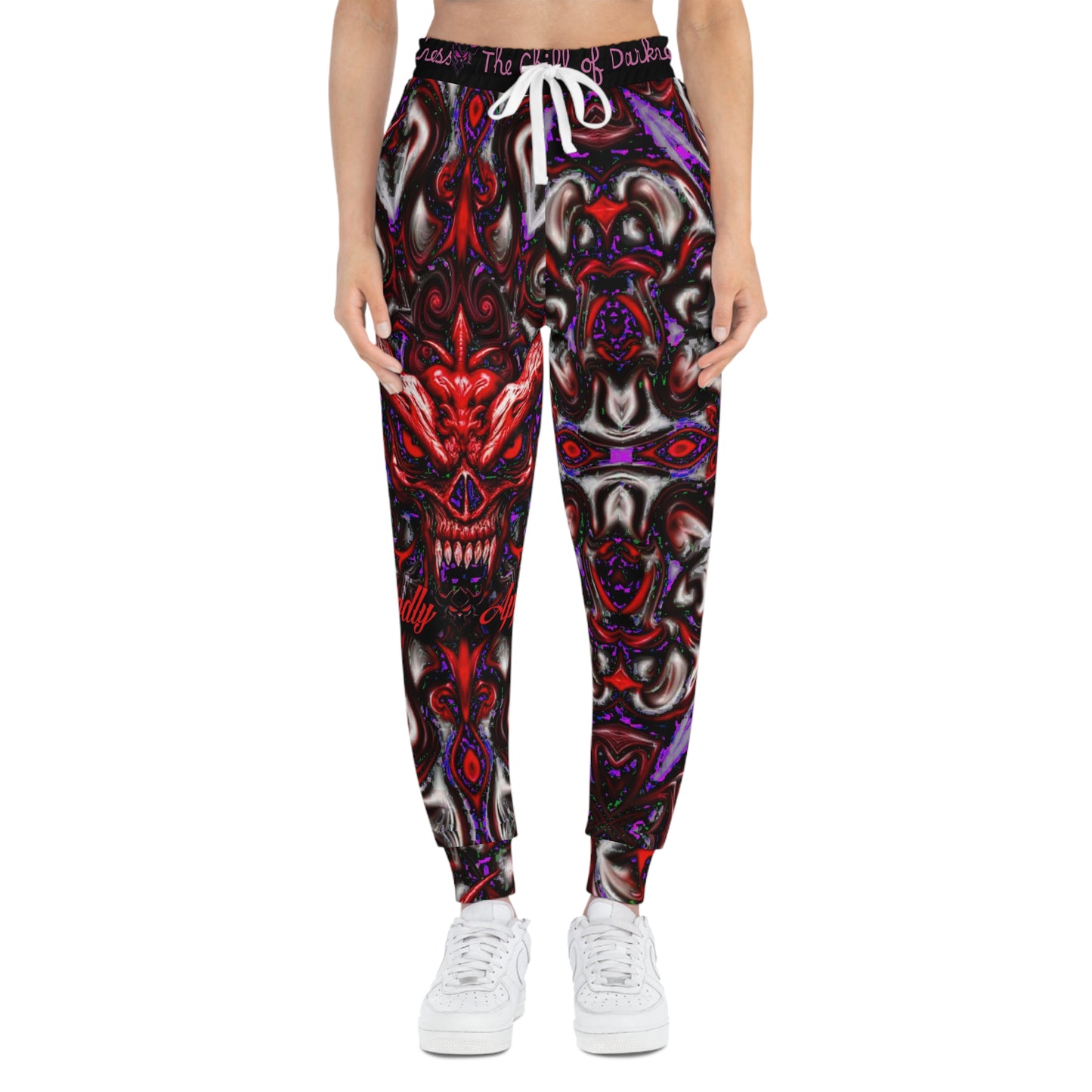 "The Chill of Darkness" Ready to Conquer Athletic Joggers – Dark and Edgy Skull Design
