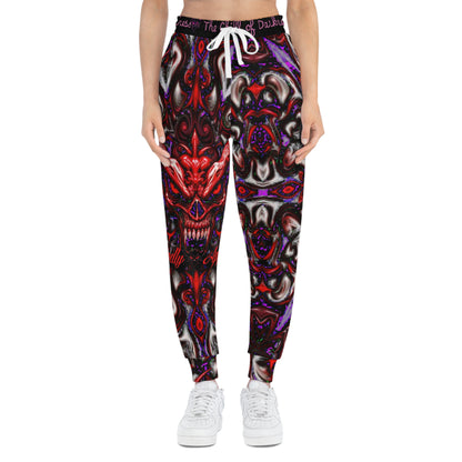 "The Chill of Darkness" Ready to Conquer Athletic Joggers – Dark and Edgy Skull Design