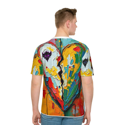 Artistic Heart Print T-Shirt | 'Broken But Still Breathing'