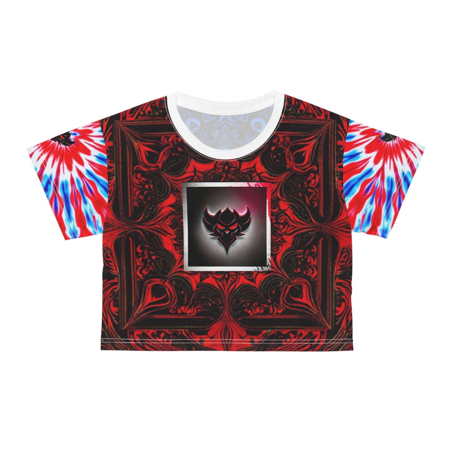 "Ungodly Patriotic" Vibrant Tie-Dye Crop Tee - Bohemian Style Top for Festivals, Summer Events, Casual Wear, Streetwear, Gift