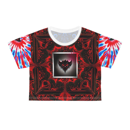 "Ungodly Patriotic" Vibrant Tie-Dye Crop Tee - Bohemian Style Top for Festivals, Summer Events, Casual Wear, Streetwear, Gift