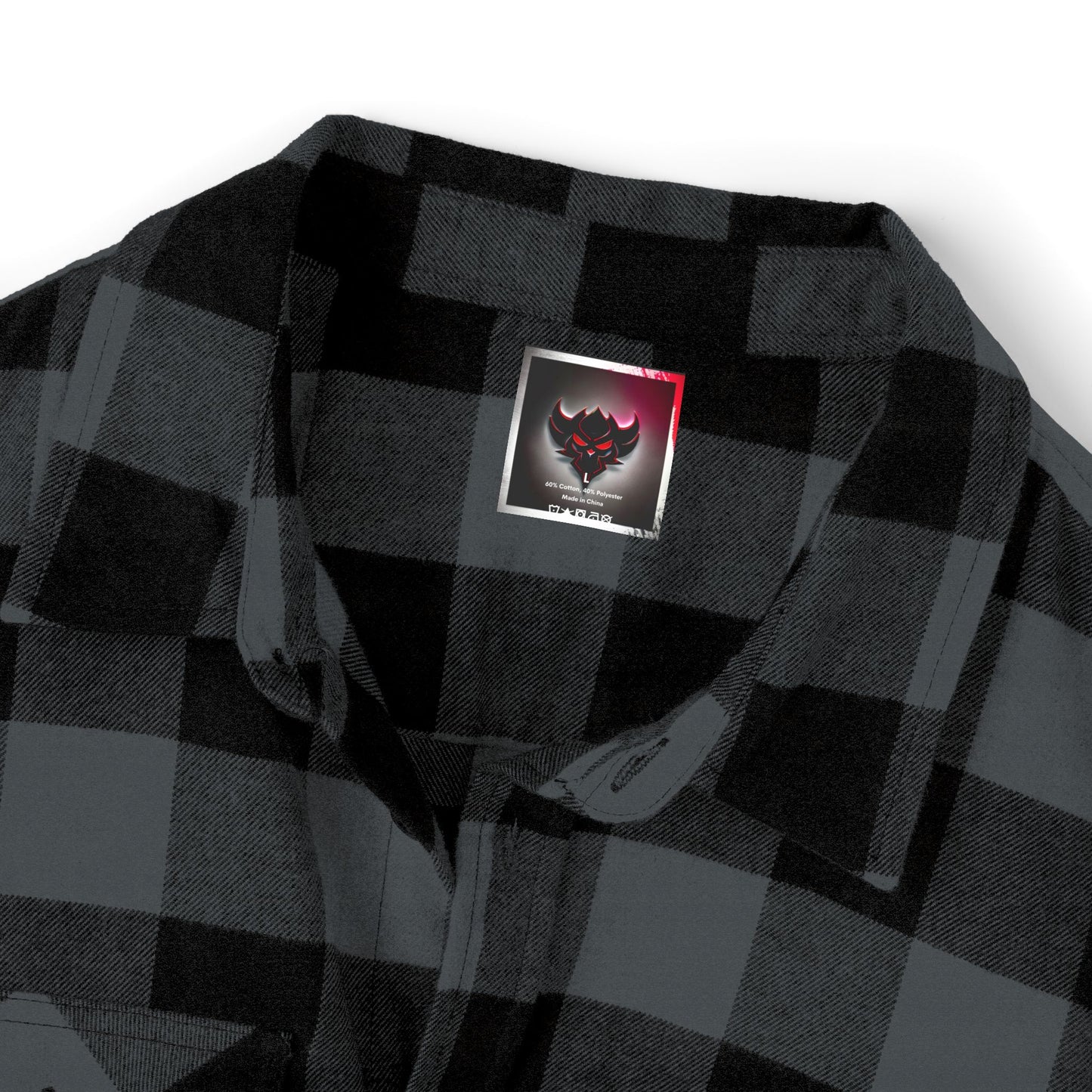 "Ungodly Apparel" Unisex Flannel Shirt, Cozy Layering Shirt, Casual Style, Outdoor Adventure Clothing, Graphic Design Shirt, Gift for Him/Her
