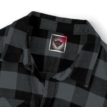 "Ungodly Apparel" Unisex Flannel Shirt, Cozy Layering Shirt, Casual Style, Outdoor Adventure Clothing, Graphic Design Shirt, Gift for Him/Her