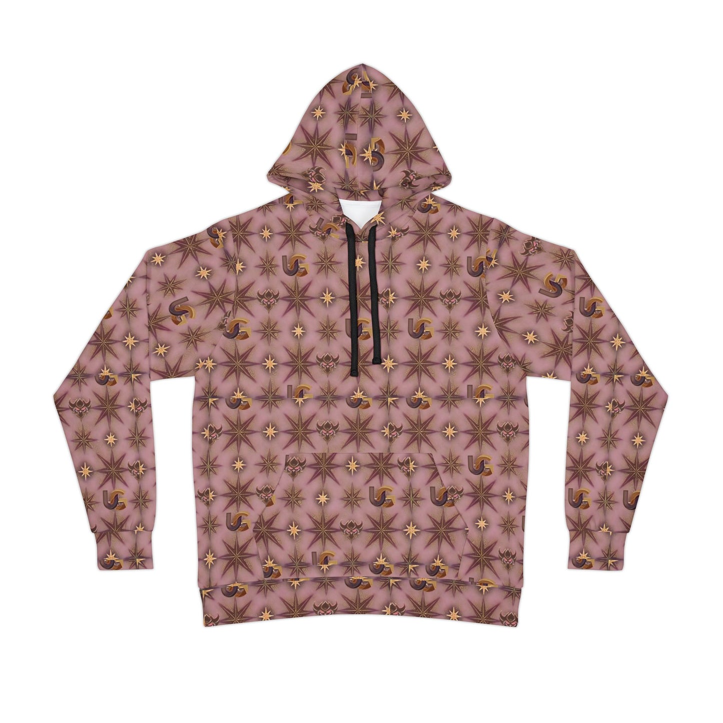 Pink Floral Kaleidoscope Hoodie — All-Over Print Athletic Pullover