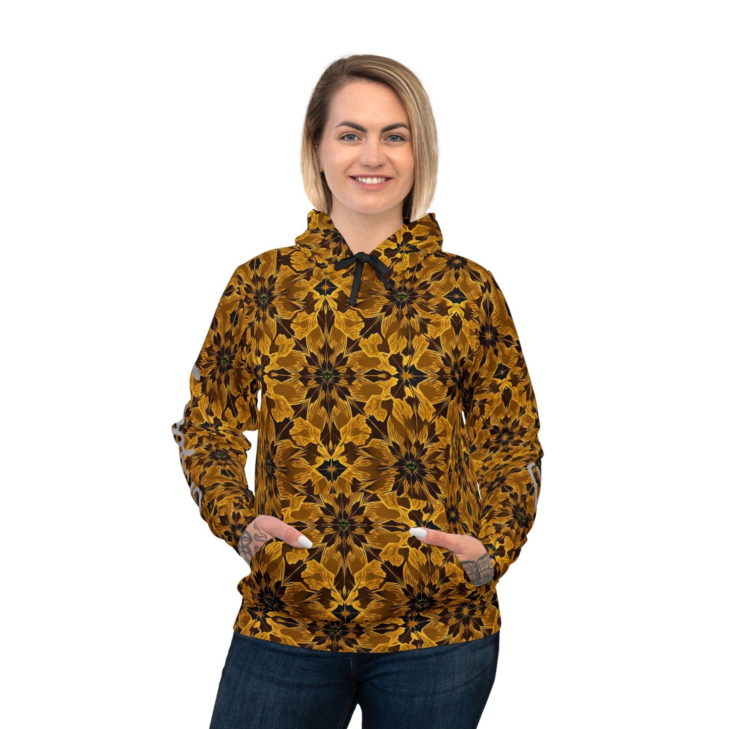 Sunflower Patterned Athletic Hoodie - Unisex Floral Sports Apparel, Gift for Nature Lovers, Trendy Fitness Wear, Casual Spring Style, Unique [...]