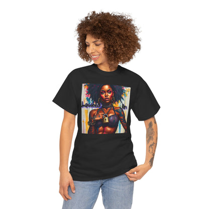 Empowered Art Unisex Heavy Cotton Tee - "Locked In" Design BLK