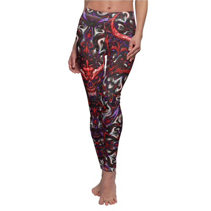 "Chill of Darkness" Vibrant Artistic Patterned Leggings – Perfect for Casual Wear or Festivals