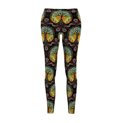 Vibrant "Tree of Life" Print Women's Casual Leggings - Comfort & Style for Everyday Wear