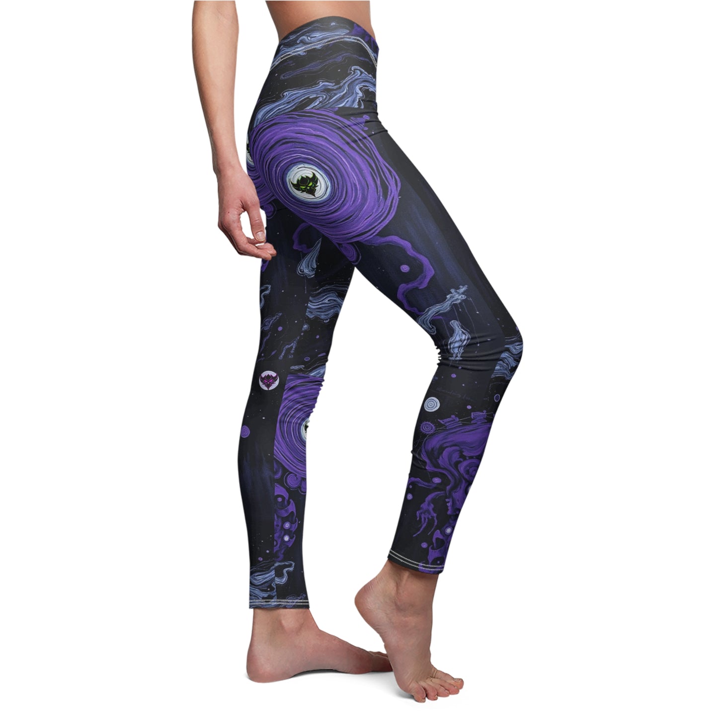 Cosmic Vibes Women's Casual Leggings - Unique Purple Galaxy Design