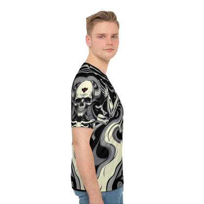 Gothic Skeleton Graphic Tee, Spooky T-Shirt for Halloween, Edgy Casual Wear, Perfect for Festivals, Unique Gift for Men