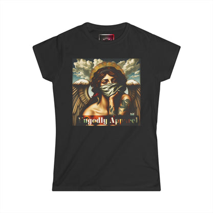 Angel with Mask Women's Tee — 'Ungodly Apparel' Vintage Graphic